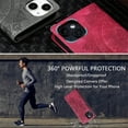 thumbnail image 6 of SaniMore for iPhone 14 Case, PU Leather Embosed Mandala Flower Wallet Protective Phone Cover Card Slots Pocket Purse Women Men Kickstand Vintage Shockproof Anti-fall Shell, Red, 6 of 10