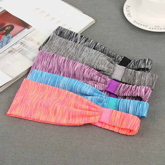 Heaband Stretch Sports Yoga Gym Black Hair Band Wrap Sweatband Womens(Pueple)