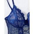 thumbnail image 3 of Blue Lace Bodysuit Sheer Crotchless Lingerie, 3 of 5