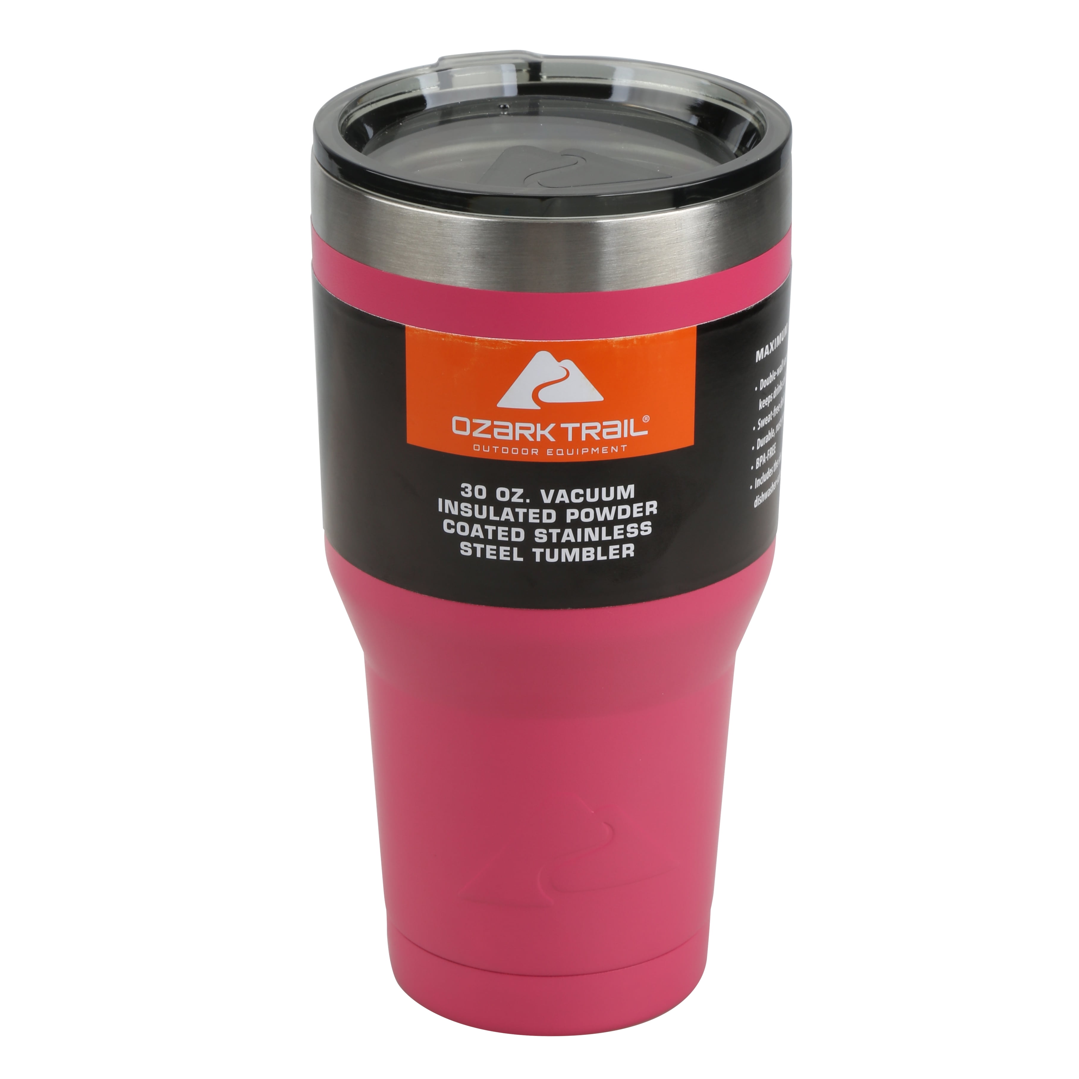 Ozark Trail DoubleWall, VacuumSealed Stainless Tumbler Pink, 30 oz