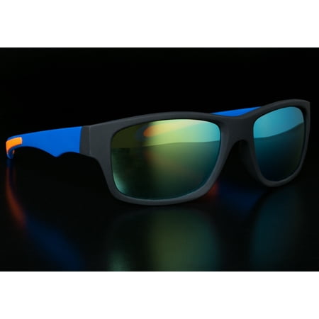Men's Premium Colored Gradient Lens Sport Outdoor Sunglasses, Rectangle Frame