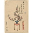 thumbnail image 3 of Andō Hiroshige 14x18 Black Modern Framed Museum Art Print Titled - Cherry Flowers in Blue Pot on Stand (19th Century), 3 of 5