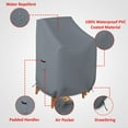 thumbnail image 3 of COVERS&ALL Stackable Chair Cover 12 Oz Waterproof - 100% Weather Resistant PVC Coated Patio Furniture Cover with Air Pockets & Drawstrap for Snug Fit (28" W x 30" D x 49" H x 15" FH, Gray), 3 of 6