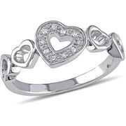 Diamond-Accent Sterling Silver Heart Ring