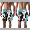 thumbnail image 3 of luoweisi Men's Beach Shorts Quick Dry Swim Trunks with Mesh Lining Cartoon Cow L, 3 of 5