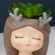thumbnail image 2 of Maceta Maceta de plantas suculentas, figuritas de niña de dibujos animados, jarrón de bonsái, decoración (verde) Wdftyju Libre de BPA, 2 of 4