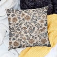 thumbnail image 2 of Autua Vintage Floral Pillow Covers  Antique Flower Block Print Throw Pillow Covers Brown Neutral Traditional Square Cushion Case Decoration for Couch Home Decor 20x20in, 2 of 5