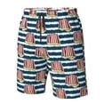 thumbnail image 5 of Kdxio Popcorn On Blue Lines Pattern Mens Casual Shorts - Drawstring Summer Beach Sports Shorts for Men, 5 of 9