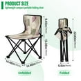 thumbnail image 3 of 600D Oxford Camping Chair Portable Foldable Chair Supports 220 lbs for Picnic, Fishing, Backpacking Squares and Ginkgo Leaves Pattern, 3 of 8