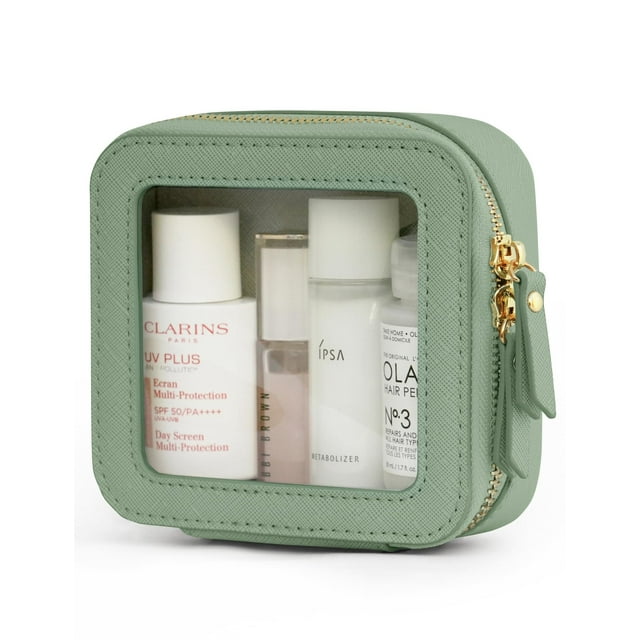 Bolsa de maquillaje Popvibe Small Clear Mini Travel Green