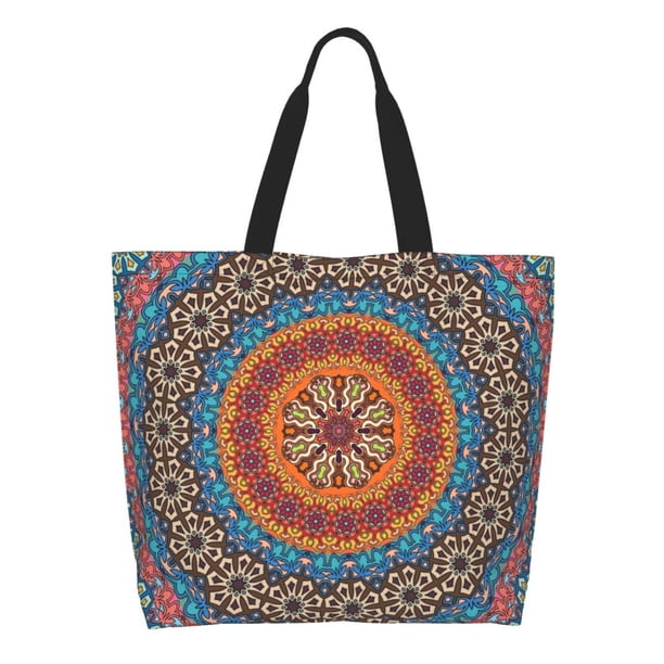 Disketp Mandala Bolsa Tote Estampada para Mujer, Bolso de Hombro y de Mano para Compras y Viajes
