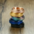 thumbnail image 6 of 5 Colors Matte Frosted Spinner Bands 6MM Stainless Steel Wedding Ring Size 7-12, 6 of 9