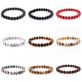 thumbnail image 2 of Pulsera de cuentas de piedra clásica para hombres, 6 y 8 y 10mm, pulsera hecha a mano con cuentas de piedra de ojo de tigre de lava para hombres y mujeres, regalo de joyería Tan Jianjun unisex, 2 of 2
