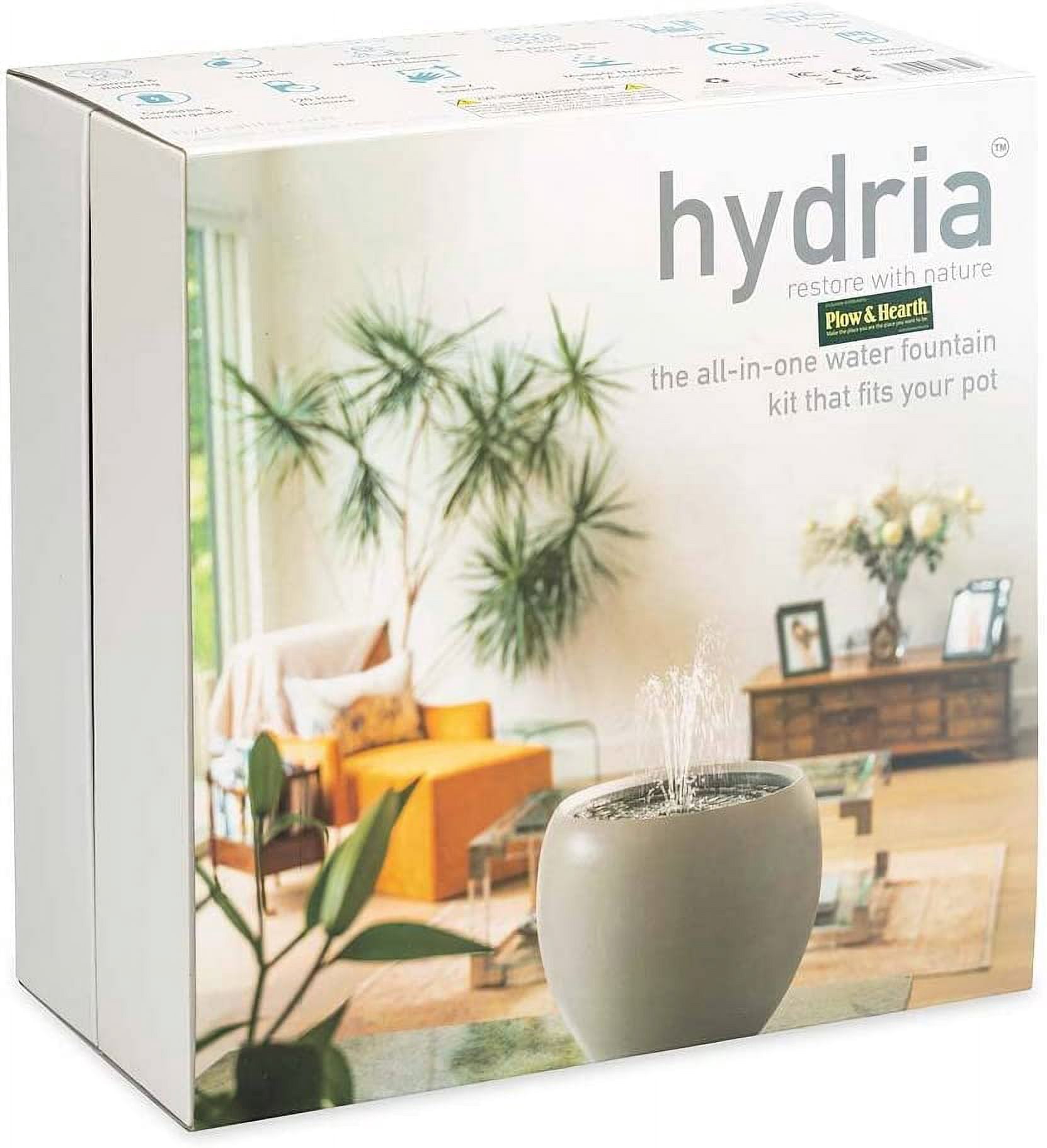 Hydria Cordless Rechargeable Smart Fountain Water Feature Kit