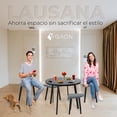 thumbnail image 3 of Mesa de comedor circular moderno negro para 4 personas, 3 of 10