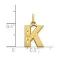 thumbnail image 2 of Diamond2Deal 14k Yellow Gold Satin Diamond-Cut Letter K Initial Charm Pendant for Women, 2 of 6