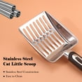 thumbnail image 6 of OAZOUF Stainless Steel Metal Cat Litter Scoop, Heavy Duty Rustproof Cat Scooper with Ergonomic Handle for Litter Box Cleaning, Silver, 6 of 15