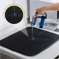 thumbnail image 4 of Bexikou 2 Pack Microfiber Dish Drying Mat, Black Absorbent Kitchen Counter Drainer Mat, Large 15.75 x 17.72 Inch Water Absorbent Sink Pad, 4 of 6