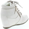 thumbnail image 5 of Static Footwear Womens Peter-30 Lace Up Hidden Wedge High Top Fashion Sneakers, 5 of 7