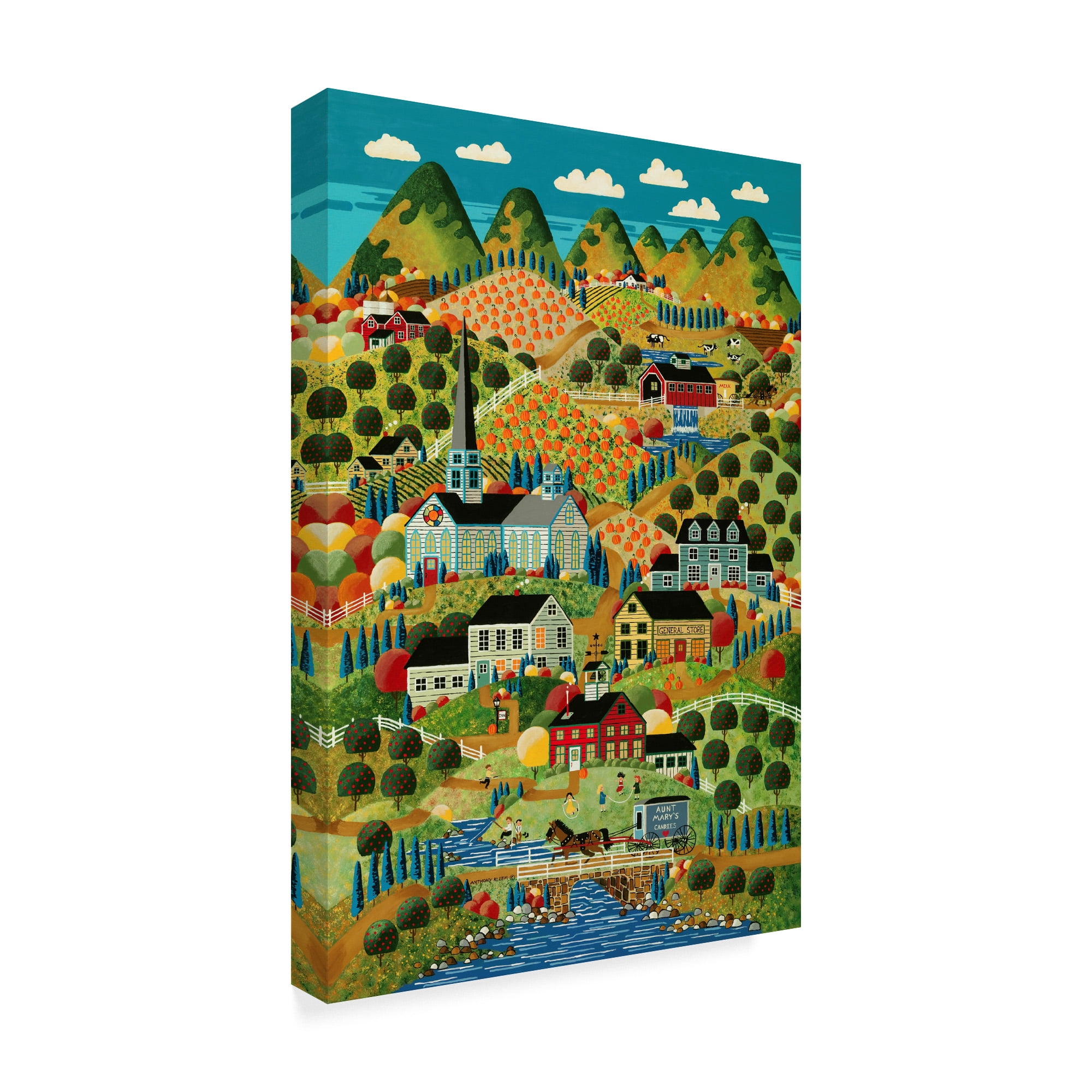 Trademark Fine Art 'Country Town' Canvas Art by Anthony Kleem