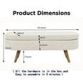 thumbnail image 5 of Bellemave Oval Storage Bench, Modern Linen Fabric Upholstered Bench with Solid Wood Legs, Storage Ottoman Bench Seat for Bedroom, Living Room, Entryway （Beige）, 5 of 6
