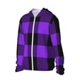 thumbnail image 2 of Balery Purple Buffalo Plaid Men's Women's UPF 50+ Sun Protection Lightweight Hoodie Performance Long Sleeve Shirt for Fishing Running-Large, 2 of 9