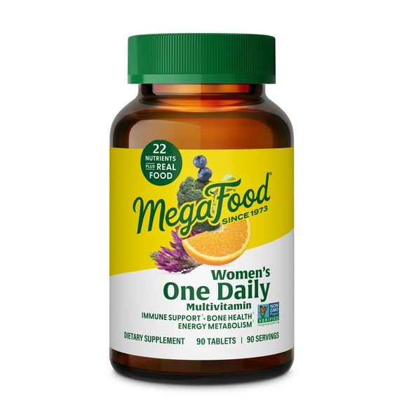 MegaFood Women's One Daily Multivitamin - Iron, B Vitamins, Vitamins C & D3 - 90 Servings