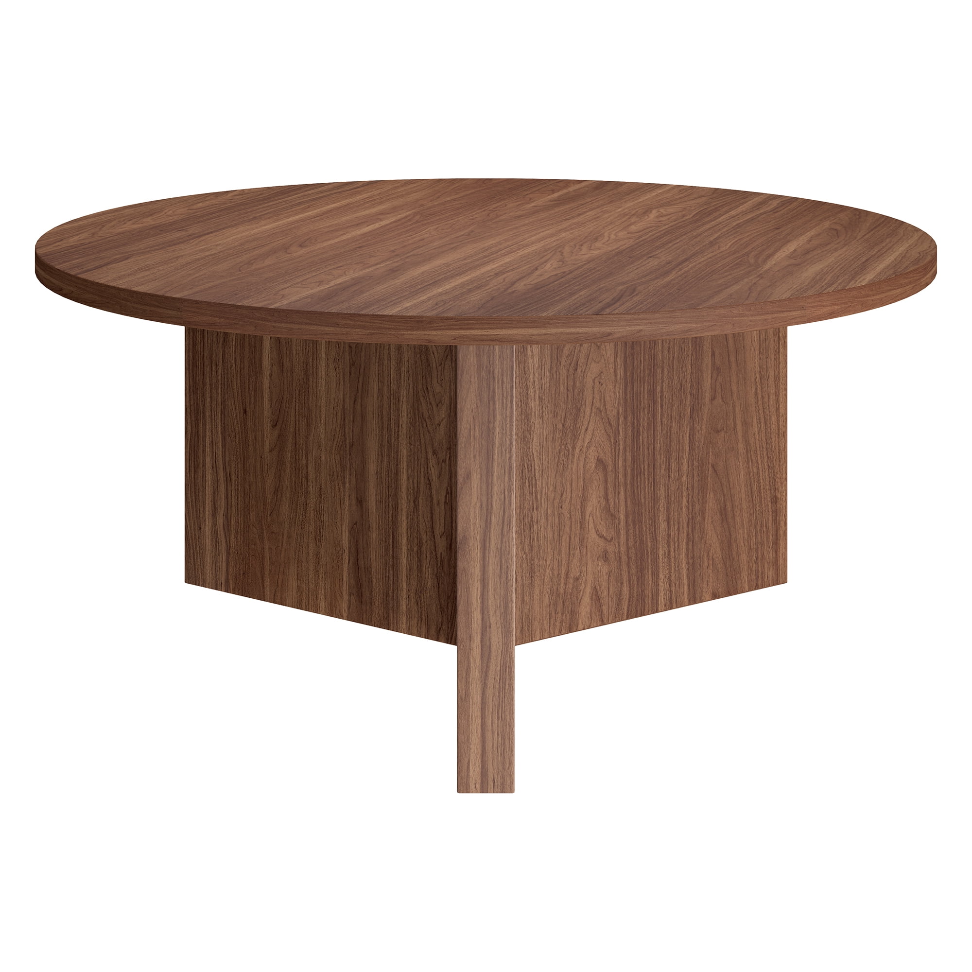 Anders 36" Wide Round Coffee Table in Satin Walnut