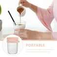thumbnail image 4 of Portable Breakfast Cup Cereal Container Glass Mason Jar Grain Storage Overnight Oatmeal Tea Drinking Glasses, 4 of 6