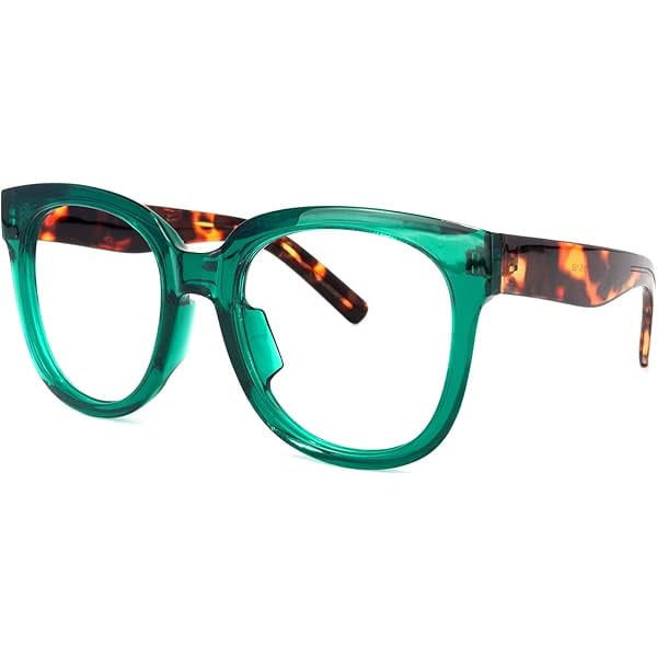 wonima44 Voogueme Oversize Square Eyeglasses Glasses for Women with Clear Lens Tortoise Temples Vernetta OP049594…