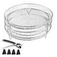 thumbnail image 1 of 3Layer Stackable Rack Set Stainless Steel Mesh Basket for Air Fryer Steamer Oven, 1 of 11