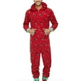 thumbnail image 3 of HYwys Christmas Family Matching Hoodie Pajamas Jumpsuit Reindeer Pattern Long Sleeve Romper Zipper Pjs for Women, 3 of 6