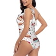 thumbnail image 5 of Yiaed Birthday Cake Print Women One Piece Swimsuits Tummy Control One Shoulder Bathing Suits Pattern Ruffle Swimwear-Small, 5 of 8