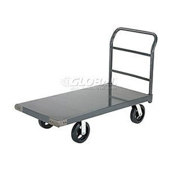 Platform Truck w/Steel Deck, 8" Rubber Casters, 48 x 30, 2400 Lb. Capacity