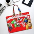 thumbnail image 5 of Saiise Mario Print Zipper Document File Bag Pouch with Handle Waterproof Double Pocket Canvas File Storage Bag for Project Office School Foldable File Document Handbag Carrying Bag, 5 of 7