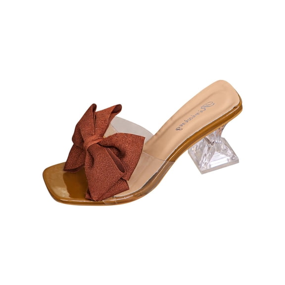 Wensltd Women's Sandals High Heels Party Wedding Solid Color Breathable for Summer Outdoor Daily Casual Wear Sandals Vacation Sandals Khaki