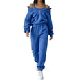 thumbnail image 2 of JOANKDMI Sweatsuits Women 2 piece Outfit Casual Zip Up Hoodie Sweatshirt and Long Jogger Pants Set Oversized Tracksuit Fall Lounge Activewear Streetwear, 2 of 8