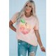 thumbnail image 1 of ABPHQTO Camiseta de manga corta con estampado gráfico de letras de melocotón rosa para mujer, 1 of 5