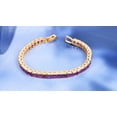thumbnail image 3 of CZ Amethyst Tennis Bracelet, Chain Bracelet,4MM Square Cut Gemstone Bracelet,Gift men women, 3 of 4