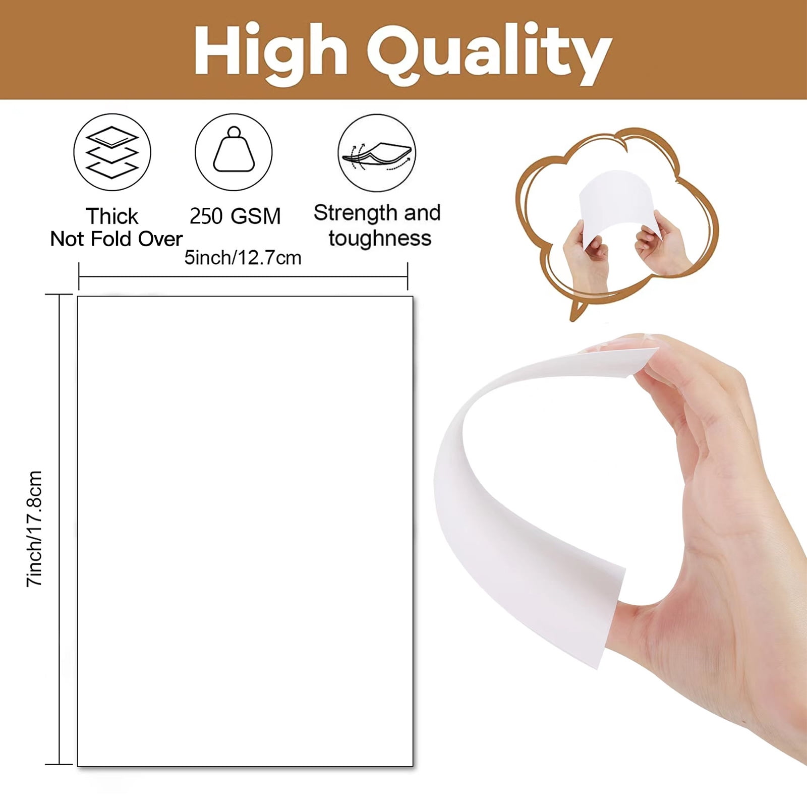 Goefun Blank Note Cards and Envelopes 5 x 7 Flat Cardstock and A7 Envelopes Self Seal 100 Pack for Wedding, Invitations, DIY Cards, Thank You Cards & All Occasion