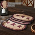 thumbnail image 2 of VHC Brands Braided Cotton Placemat 13x19 Set of 4, Cotton Dining Room, Kitchen Placemat, Dining Table Placemats, Woven Place Mat, Stenciled, Connell Collection, Oval 13x19, Stars, Burgundy, 2 of 5