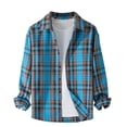 thumbnail image 2 of Blusa y camisa de manga larga con cuello vuelto, nueva camisa informal a cuadros para hombre, blusa holgada juvenil de manga larga con cuello vuelto, blusa de poliéster para hombre, 2 of 4