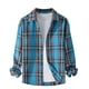 thumbnail image 2 of Blusa y camisa de manga larga con cuello vuelto, nueva camisa informal a cuadros para hombre, blusa holgada juvenil de manga larga con cuello vuelto, blusa de poliéster para hombre, 2 of 4
