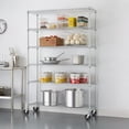 thumbnail image 3 of TRINITY EcoStorage® 6-Tier 48x18x72 Commercial Wire Shelving w/ Backstands & Wheels, NSF - Chrome, 3 of 10
