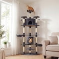 thumbnail image 2 of PawHut 79" Large Cat Tree Tower w/ Scratching Posts, Hammock, Dark Grey, 2 of 10