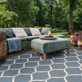 thumbnail image 3 of SAFAVIEH Courtyard Linnet Geometric Indoor/Outdoor Area Rug, Blue/Beige, 9' x 12', 3 of 6