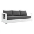 thumbnail image 2 of Modway Tahoe Modern Powder-Coated Aluminum/Fabric Outdoor Sofa in Charcoal/White, 2 of 9
