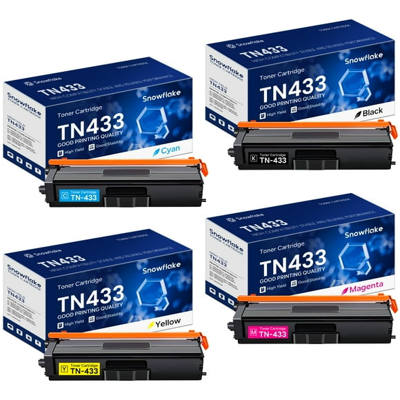 Tn433 Tn-433 Juego De Cartuchos De Tóner Compatibles Con Tn433Bk Tn433C Tn433M Tn433Y Reemplazo Para Impresora Brother Tn433 Tn-433 Tn 433 Mfc-L8900Cdw Hl-L8360Cdw Mfc-L8610Cdw.