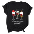 thumbnail image 1 of Gibobby Tops navideños para Mujer Tops navideños casuales para mujer, camiseta de manga corta con estampado navideño de cuello redondo, blusa holgada de(B,XG), 1 of 4