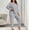 06Gray, variant on Hueook Christmas Pajamas for Women's Plus Size Fashionable Print Long Sleeved Pants Casual Home Suit Set Wine 4X